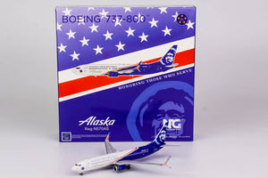 1:400 NG Alaska Airlines 737-800/w N570AS (with "Honoring Those Who Serve" title; with scimitar winglets)